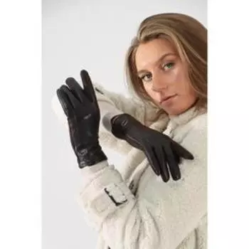 Перчатки женские, безразмерные, без утеплителя, цвет коричневый