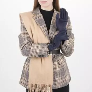 Перчатки женские безразмерные, без утеплителя, для сенсорных экранов, цвет синий