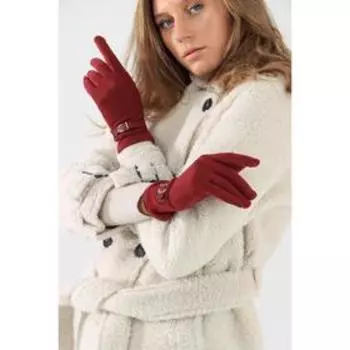 Перчатки женские, безразмерные, цвет бордовый