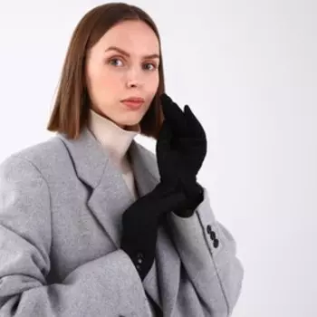 Перчатки женские, безразмерные, с утеплителем, цвет чёрный