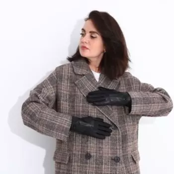 Перчатки женские, безразмерные, с утеплителем, цвет чёрный