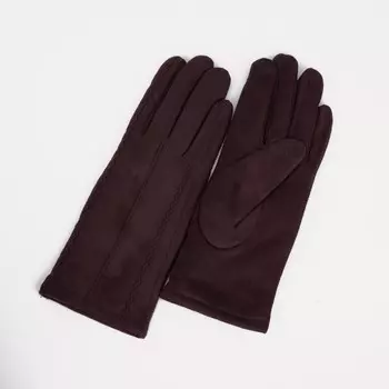 Перчатки женские, безразмерные, с утеплителем, цвет коричневый