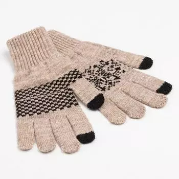 Перчатки женские , цвет бежевый, размер 18