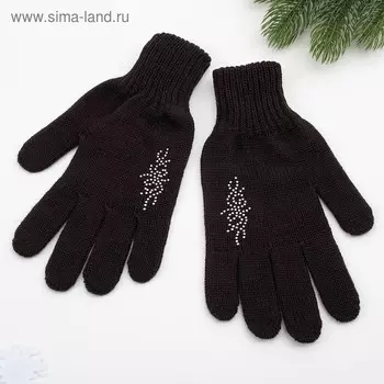 Перчатки женские, цвет чёрный, размер 18