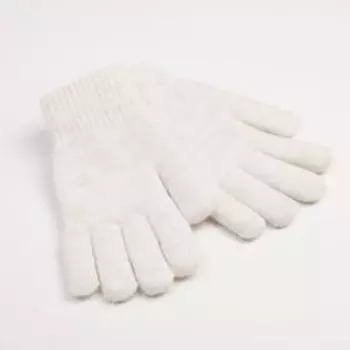 Перчатки женские двухслойные MINAKU однотонные, размер 6,5, цвет белый