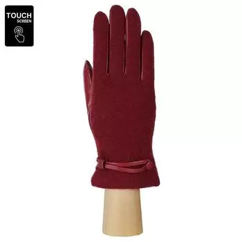 Перчатки женские натуральная кожа/шерсть (Размер 6.5) бордовый