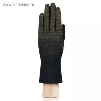 Перчатки женские, размер 6.5, цвет чёрный/синий