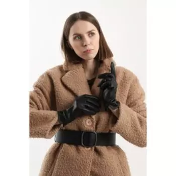 Перчатки женские, размер 7, с утеплителем, цвет чёрный