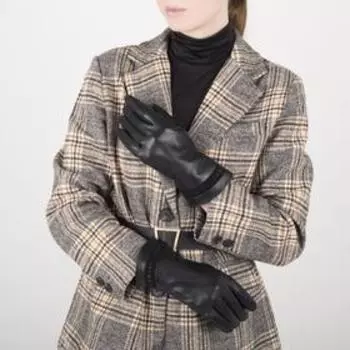 Перчатки женские, размер 7, с подкладом шерсть, цвет чёрный