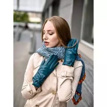 Перчатки женские, размер 8,5, цвет тёмно-бирюзовый