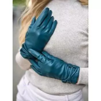 Перчатки женские, размер 8, цвет бирюзовый