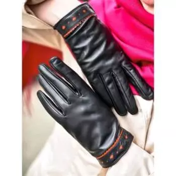 Перчатки женские, размер 8, цвет чёрный-красный