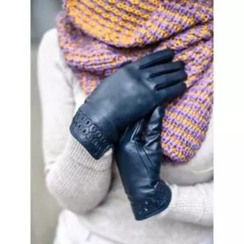 Перчатки женские, размер 8, цвет синий