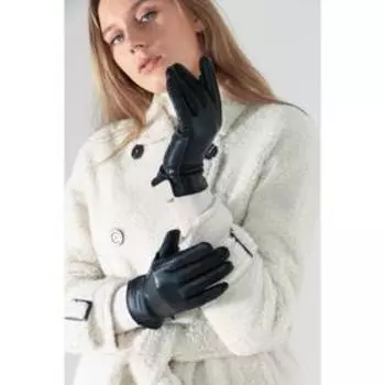 Перчатки женские, размер 9, подклад шерсть, цвет чёрный