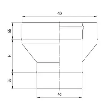 Переход Феррум на сэндвич нержавеющий, 430/0.5 мм, d 120 × 200 мм, по воде