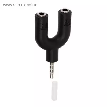 Разветвитель Luazon, Jack 3.5 мм (4pin)(m)-2xJack 3.5 (3 pin)(f), для микро и наушников