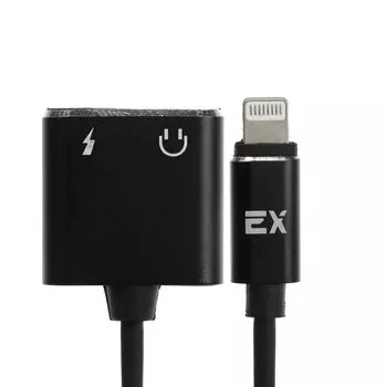Переходник Exployd EX-AD-1170, с Lightning на Jack 3.5, музыка + гарнитура,черный