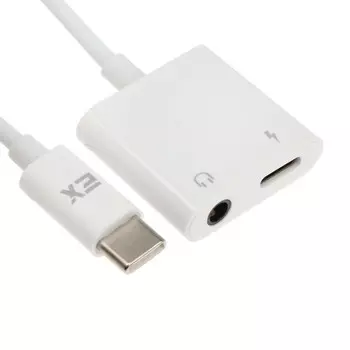 Переходник Exployd EX-AD-1174, с Type-C на Jack 3.5, музыка + гарнитура, белый