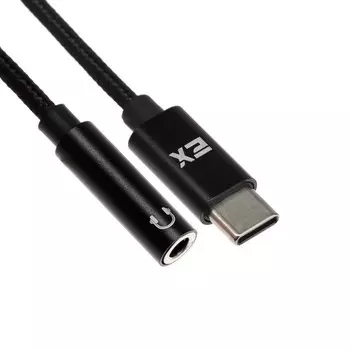 Переходник Exployd EX-AD-1175, с Type-C на Jack 3.5, музыка + гарнитура, черный