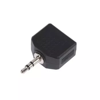 Переходник REXANT, Jack 3.5 (m) - 2xJack 3.5 (f), стерео, пластик, черный