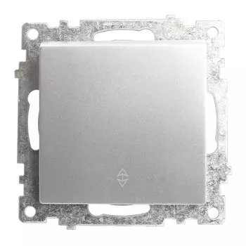 Переключатель STEKKER серия Катрин, 1 клавиша, 250 В, 10 А, серебро, GLS10-7105-03