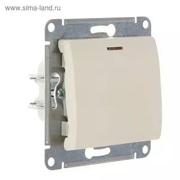 Переключатель "Glossa" SchE GSL000263, 10 А, 1 клавиша, скрытый, с подсветкой, цвет бежевый 189582