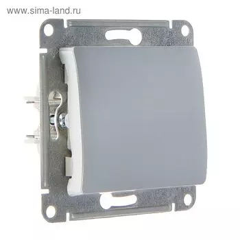 Переключатель "Glossa" SchE GSL000361, 10 А, 1 клавиша, скрытый, цвет алюминий