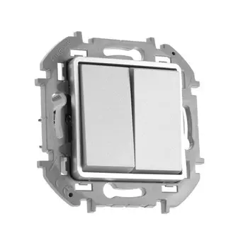 Переключатель Legrand INSPIRIA, 2 клавиши, 10 AX, 250 В, алюминий