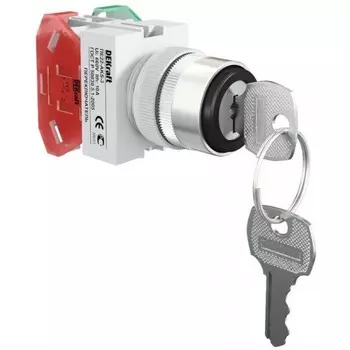 Переключатель на 3 положения I-O-II ПЕ-22 AKS с фиксацией с ключом DEKraft 25054DEK