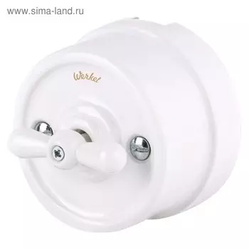 Переключатель одноклавишный WL18-01-03, цвет белый, ретро