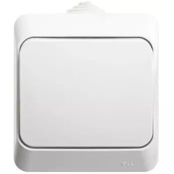 Переключатель проходной SchE BA10-046B Этюд, 1 клавиша, ОП, 10А, IP44, цвет белый