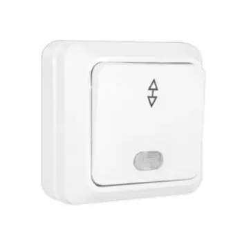 Переключатель проходной UNIVersal О0125 Олимп, 1 клавиша, ОП, 10А, IP20, цвет белый