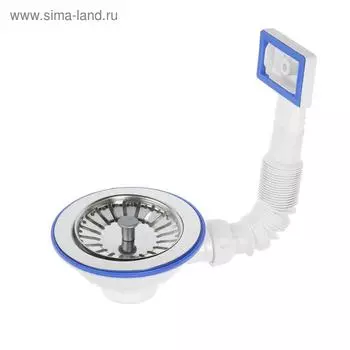 Перелив для мойки Unicorn E155P, 3 1/2", с нержавеющей сеткой, прямоугольный