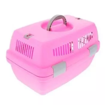Переноска пластиковая "Неон", 48х32х29,5 см, вес животного до 12 кг, розовая