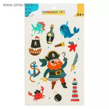 Переводные тату «Пиратская вечеринка», 14х24 см