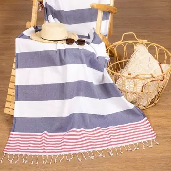 Полотенце - пештемаль пляжное «Фортуна», 100180 см, 100% хл, 150 г/м, синее