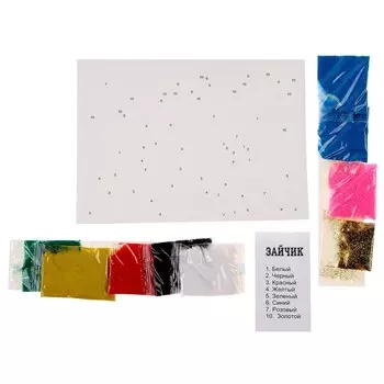 Песочная картинка «Зайчик», крупный песок, крупная картинка