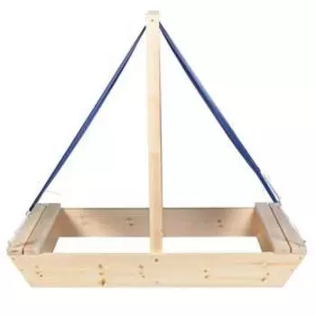 Песочница деревянная с крышей, 200 × 100 × 24 см, без покраски, «Маленький капитан»