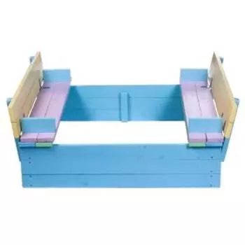 Песочница деревянная с крышкой, 120 × 120 × 27 см, цветная, «Гармония»