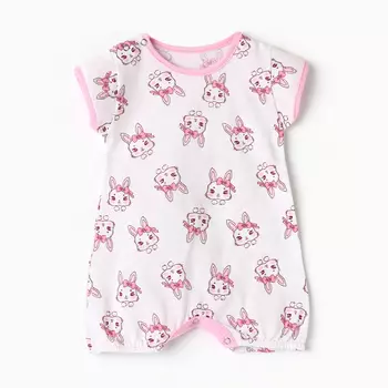 Песочник детский "Алеша", цвет белый/зайчики, рост 68