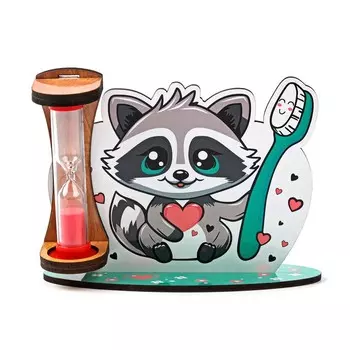 Песочные часы для чистки зубов "Енотик", таймер 3 минуты