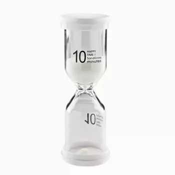 Песочные часы Happy time, на 10 минут, 4 х 11 см, белые