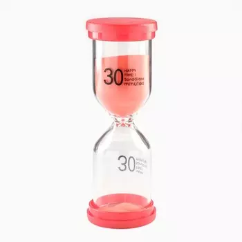 Песочные часы Happy time, на 30 минут, 4.4 х 12.6 см, красные