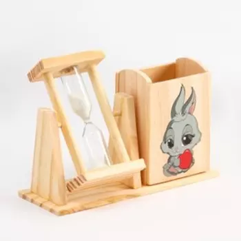 Песочные часы "Зайка", с карандашницей