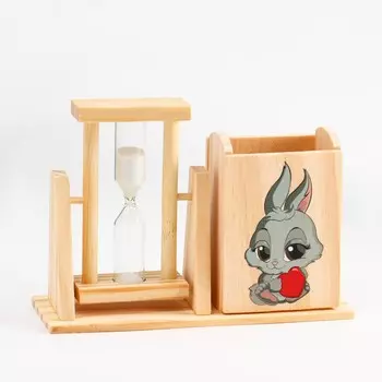 Песочные часы "Зайка", с карандашницей