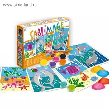 Песочные картинки «Рыбки и дельфин»