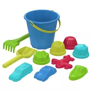 Набор игрушек для песочницы «Непоседа», 11 предметов: ведро, лопатка, грабельки, 8 формочек