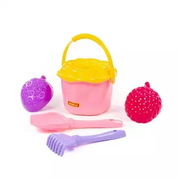 Набор игрушек для песочницы, 6 предметов: ведро, ситечко, лопатка, грабельки, формочки, МИКС