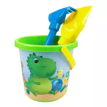 Песочный набор №89: ведро №8 «Дино Макс», лопатка 22 см, грабли 21 см