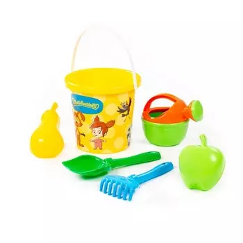 Набор игрушек для песочницы «Простоквашино», 6 предметов: ведро, лопатка, грабельки, формочки, лейка, МИКС